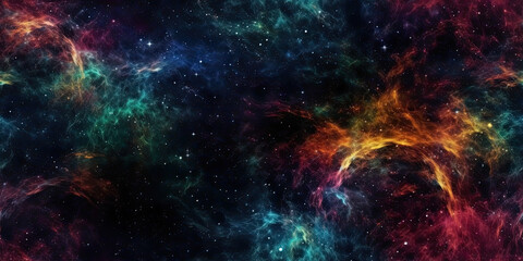 Abstract Colorful Tiled Nebula Background