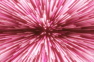 Pink abstract dynamic light lines technology effect blast background. 3d rendering.