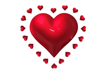Obraz na płótnie Canvas Red love hearts