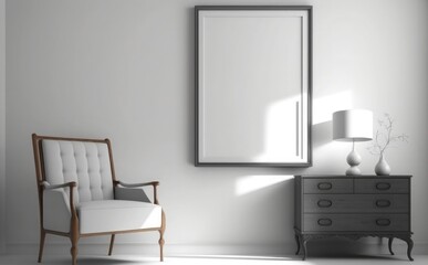 photo frame Mockup on minimalist modern interior background