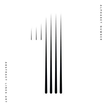 Number 1 logo with abstract geometric rounded vertical parallel lines