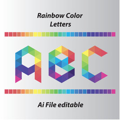 Rainbow Color Letters Abc letters 