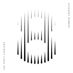 Number 8 with Abstract Line Pattern