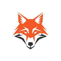 Fototapeta premium a minimalistic abstract fox head logo in a simple flat design style