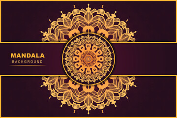 Vector luxury mandala with golden arabesque pattern Arabic east style background design template