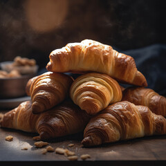 freshly baked croissants. generative ai