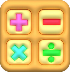 Obraz premium 3D illustration Calculator symbol icon