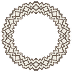 Ancient mosaic frame. Decorative antique stone ornament.