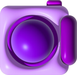 Camera icon illustration 3D for design work