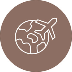 Traveling Multicolor Circle Line Inverted Icon