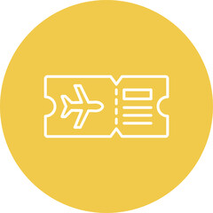 Plane ticket Multicolor Circle Line Inverted Icon
