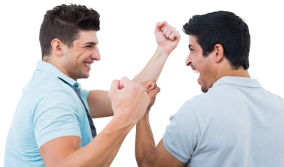 Football fans celebrating success