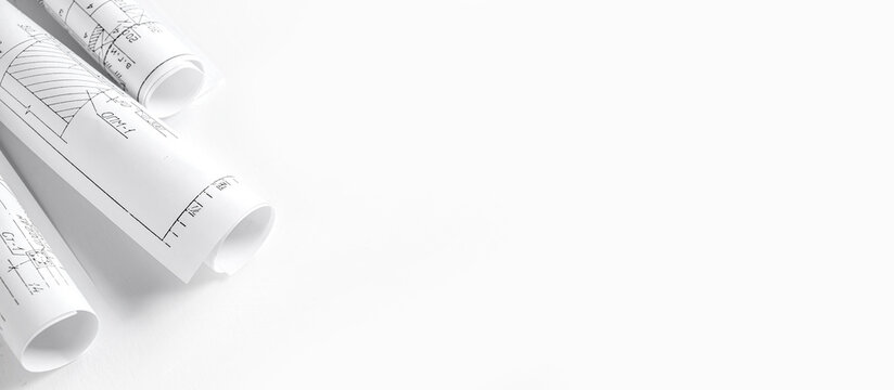 Architects concept, engineer architect designer freelance work on start-up project drawing, construction plan architect design working drawing sketch plans blueprints and making construction model