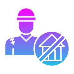 Refugee Glyph Gradient Icon