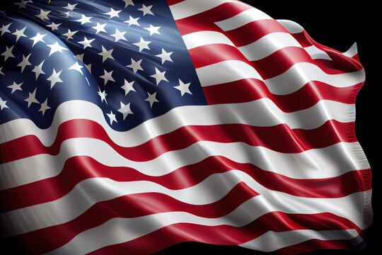 Happy labor day, United States Flag On Black Background. Generative Ai
