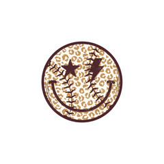 Leopard Baseball Happy Face vector