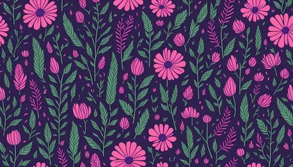 Tuinposter Fondo de textura de dibujos de patrones de flores de colores © raul