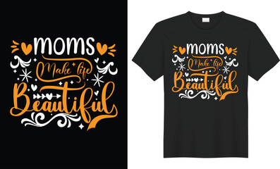  Mom t-shirt design Mother day t-shirts design, for Hand drawn lettering phrase. Modern calligraphy t shirt design. best selling typography creative custom Women's Day t shirt design. mom t shirt 