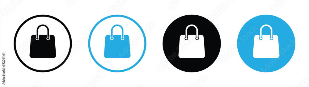 Wall mural shopping bag icon set. flat style icon symbol sign collections, vector illustration