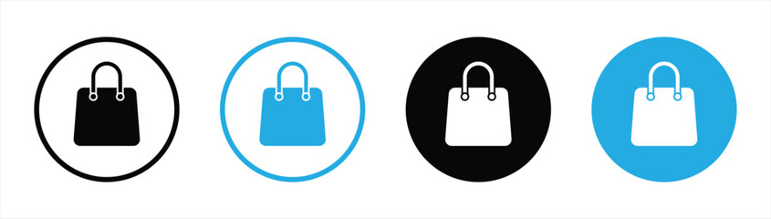 shopping bag icon set. flat style icon symbol sign collections, vector illustration