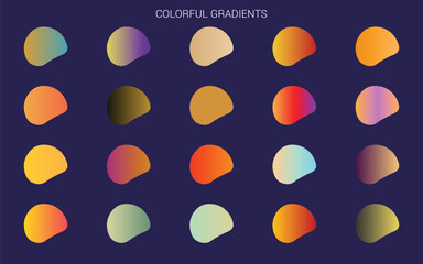 Mega set of vibrant colorful gradients color background