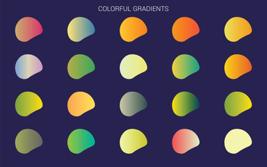 Mega set of vibrant colorful gradients color background