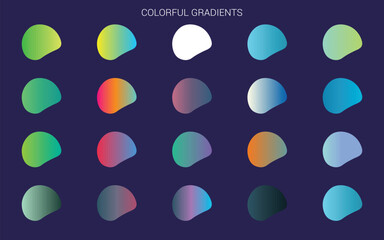 Mega set of vibrant colorful gradients color background