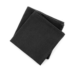 Black napkins isolated on white background