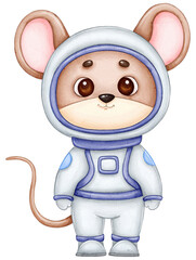 Cute mouse astronaut