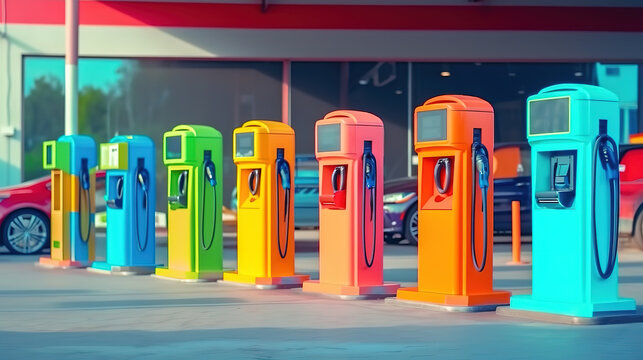 Charging station for electric cars. Generative Ai