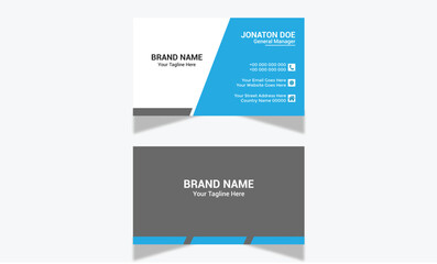 Minimal Modern Corporate and Creative Business Card Design Template Double-sided -Horizontal Name Card Simple and Clean Visiting  Card Vector illustration Colorful Business Card