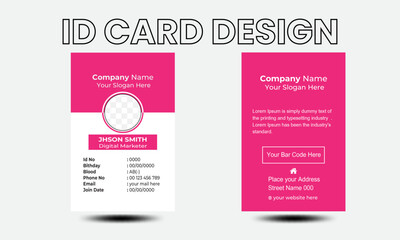 professional corporate id card template, clean id card design.