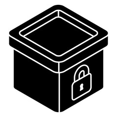 Editable design icon of locked home