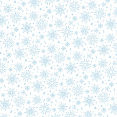 Snowflake winter square background blue on white winter pattern blue 