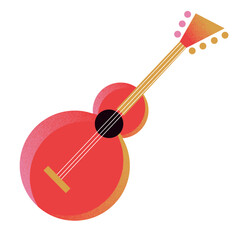Guitar icon vector. Acoustic classic musical instrument sign isolated on white background. Trendy Flat style illustration for graphic design, logo. Musical string instrument collection.