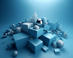 Christmas blue. Generative KI