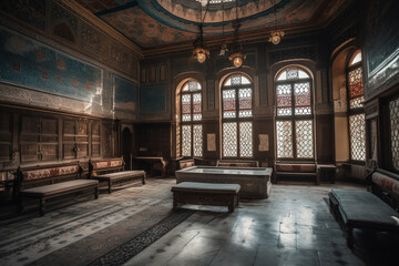 Fototapeta na wymiar ottoman palace interior Generative AI