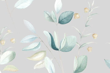 Watercolor, various flowers, beautiful strawberry animals