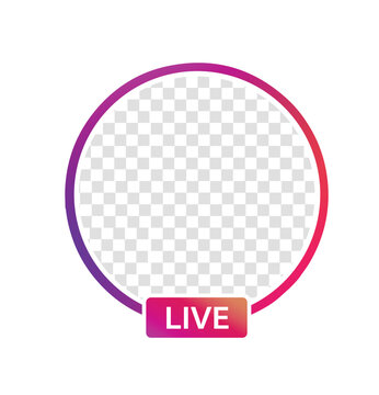 Live streaming on social media with white background. Vector illustration. gradient avatar. live. stream. vector. icon. symbol