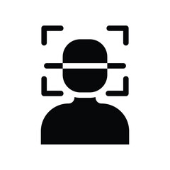 face scan solid icon illustration vector graphic