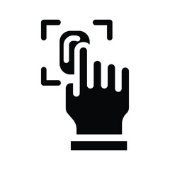 fingerprint solid icon illustration vector graphic