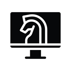 trojan solid icon illustration vector graphic