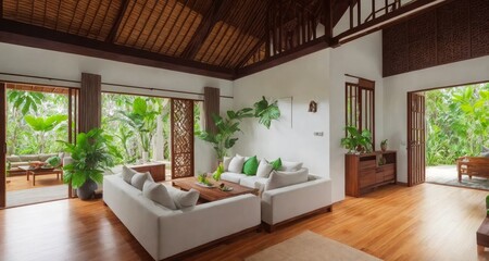 Fototapeta na wymiar Luxurious Tropical Living in Bali, Indonesia generative ai