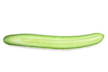 Half of fresh cucumber isolated on white background