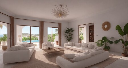 Luxurious Living in an Exotic Villa in Ibiza, Spain generative ai - 592064592