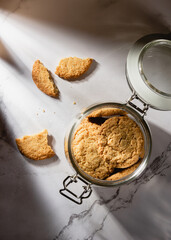 Oatmeal cookies in a jar