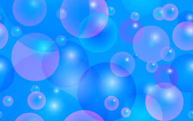 Seamless futuristic pattern with 3d bubbles for wrapping paper, cards, flyer, poster, banner and cover design. Blue abstract modern 3d background. Wallpaper design for social media. Gradient.