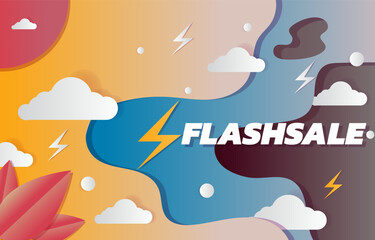 Flash sale banner special offer up to 50% off banner template design for website or social media 
