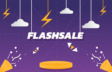 Fototapeta na wymiar Flash sale banner special offer up to 50% off banner template design for website or social media 