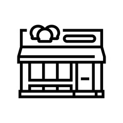 sweet shop store line icon vector illustration